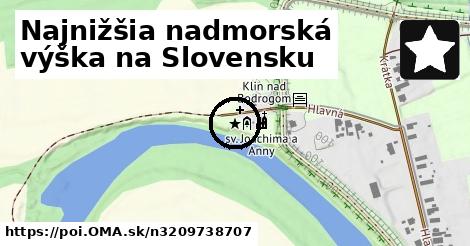 Najnižšia nadmorská výška na Slovensku