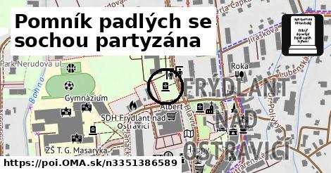 Pomník padlých se sochou partyzána