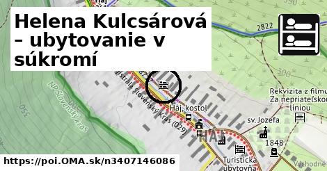 Helena Kulcsárová – ubytovanie v súkromí