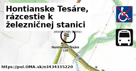 Hontianske Tesáre, rázcestie k železničnej stanici