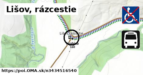 Lišov, rázcestie