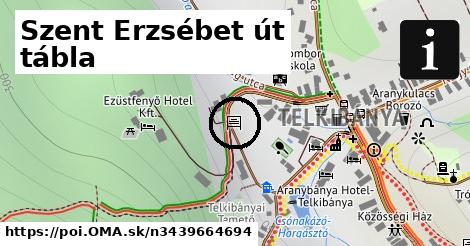 Szent Erzsébet út tábla