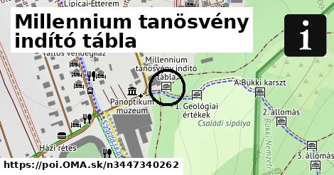 Millennium tanösvény indító tábla