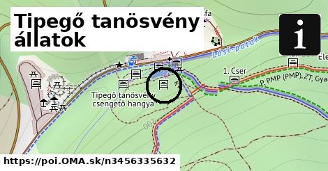 Tipegő tanösvény állatok