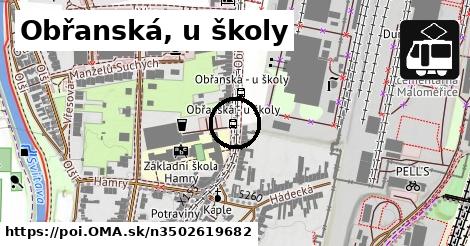 Obřanská, u školy