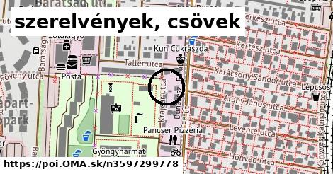 szerelvények, csövek