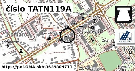 číslo TATN119A