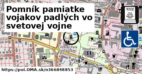 Pomník pamiatke vojakov padlých vo svetovej vojne