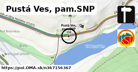 Pustá Ves, pam.SNP