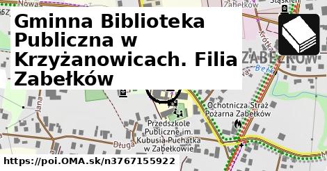 Gminna Biblioteka Publiczna w Krzyżanowicach. Filia Zabełków