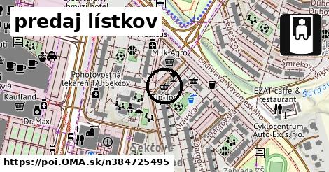 predaj lístkov