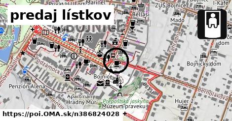 predaj lístkov