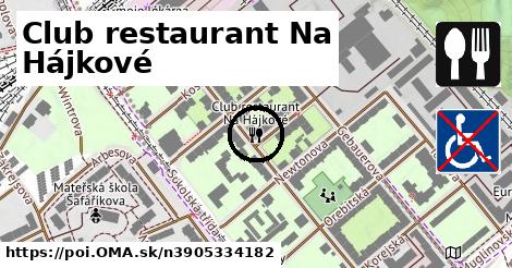 Club restaurant Na Hájkové