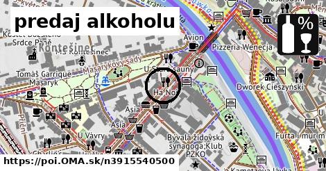 predaj alkoholu