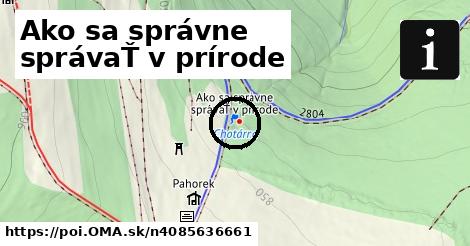 Ako sa správne správaŤ v prírode