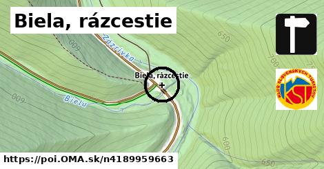 Biela, rázcestie