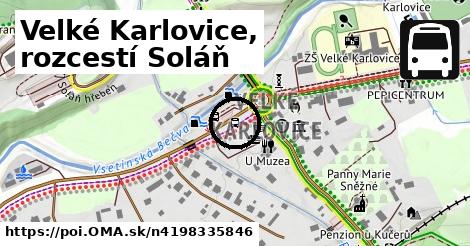 Velké Karlovice, rozcestí Soláň