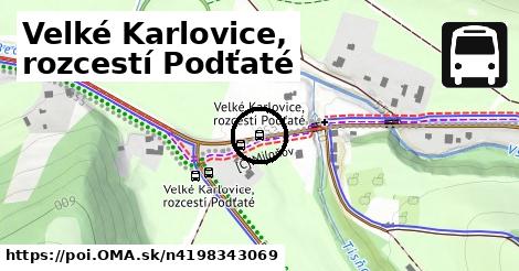 Velké Karlovice, rozcestí Podťaté