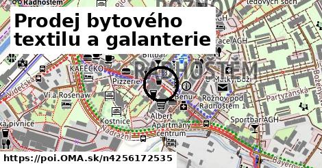 Prodej bytového textilu a galanterie