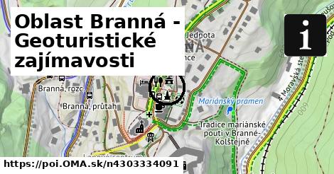 Oblast Branná - Geoturistické zajímavosti