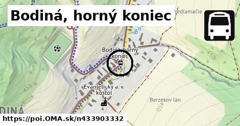 Bodiná, horný koniec