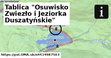 Tablica "Osuwisko Zwiezło i Jeziorka Duszatyńskie"