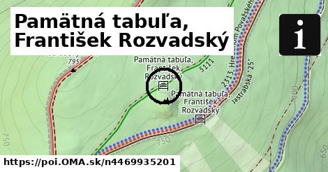 Pamätná tabuľa, František Rozvadský