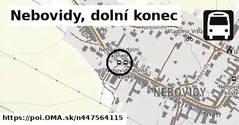 Nebovidy, dolní konec