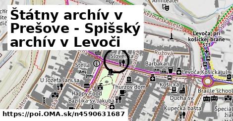 Štátny archív v Prešove - Spišský archív v Levoči