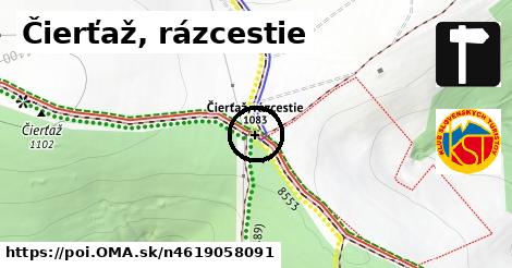 Čierťaž, rázcestie