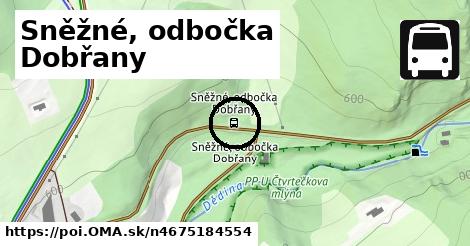 Sněžné, odbočka Dobřany