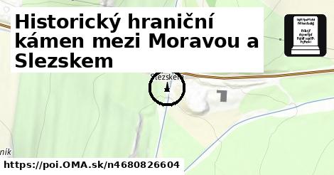 Historický hraniční kámen mezi Moravou a Slezskem