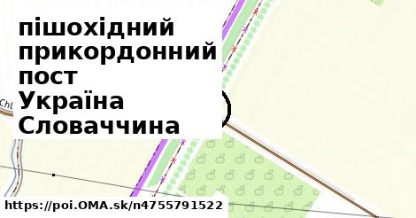 пішохідний прикордонний пост Україна Словаччина