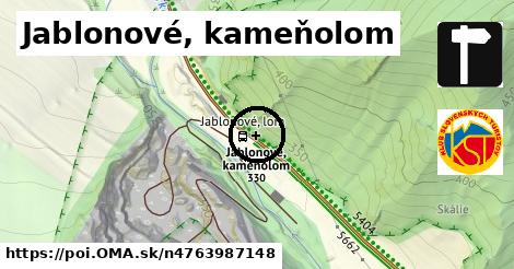 Jablonové, kameňolom