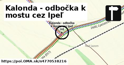 Kalonda - odbočka k mostu cez Ipeľ