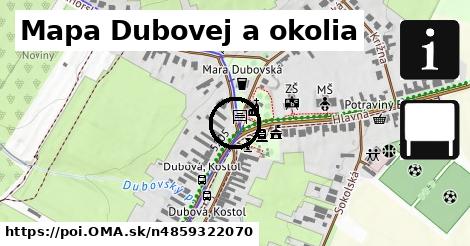 Mapa Dubovej a okolia
