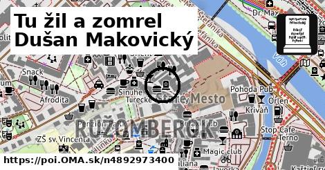 Tu žil a zomrel Dušan Makovický