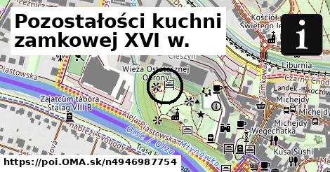 Pozostałości kuchni zamkowej XVI w.