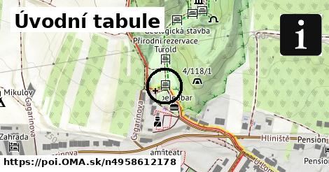 Úvodní tabule