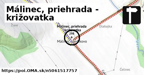 Málinec, priehrada - križovatka