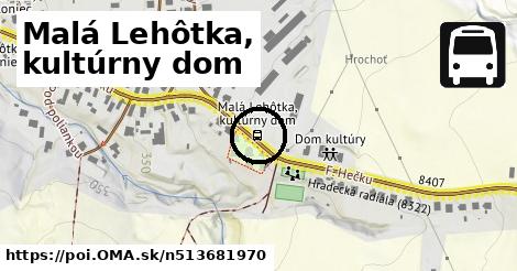 Malá Lehôtka, kultúrny dom