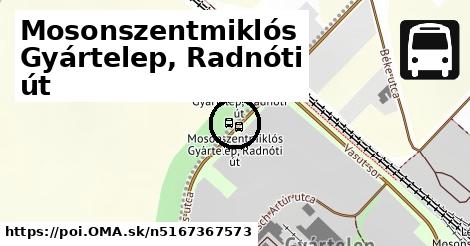 Mosonszentmiklós Gyártelep, Radnóti út