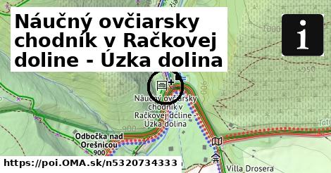 Náučný ovčiarsky chodník v Račkovej doline - Úzka dolina