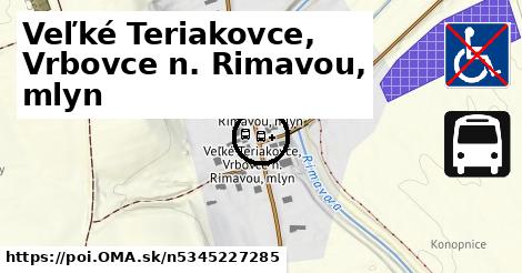 Veľké Teriakovce, Vrbovce n. Rimavou, mlyn