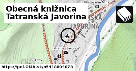 Obecná knižnica Tatranská Javorina