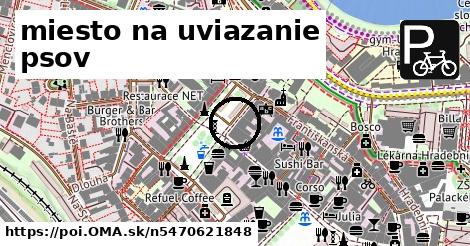 miesto na uviazanie psov