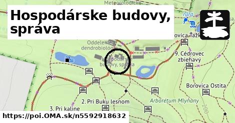 Hospodárske budovy, správa