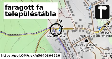 faragott fa településtábla