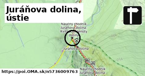 Juráňova dolina, ústie