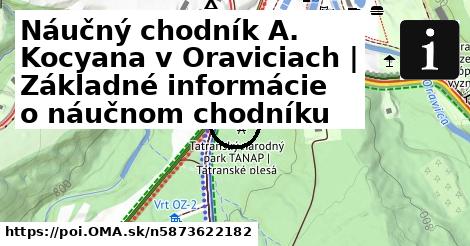 Náučný chodník A. Kocyana v Oraviciach | Základné informácie o náučnom chodníku